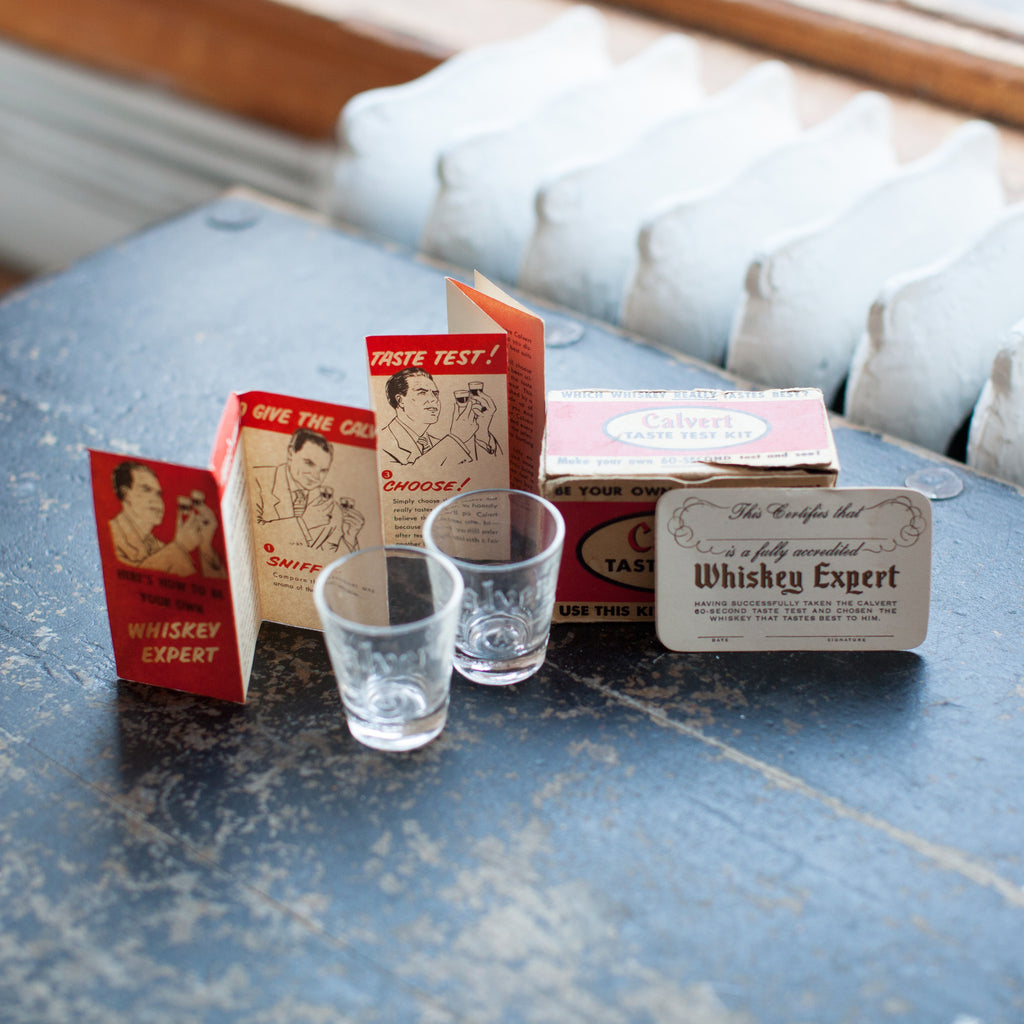 Calvert Whiskey Taste Test Kit w/ two shot glasses, Travel Cup and 3oz ...